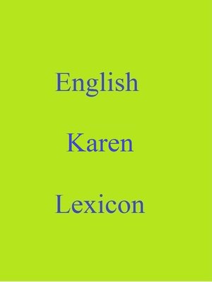 cover image of English Karen Lexicon